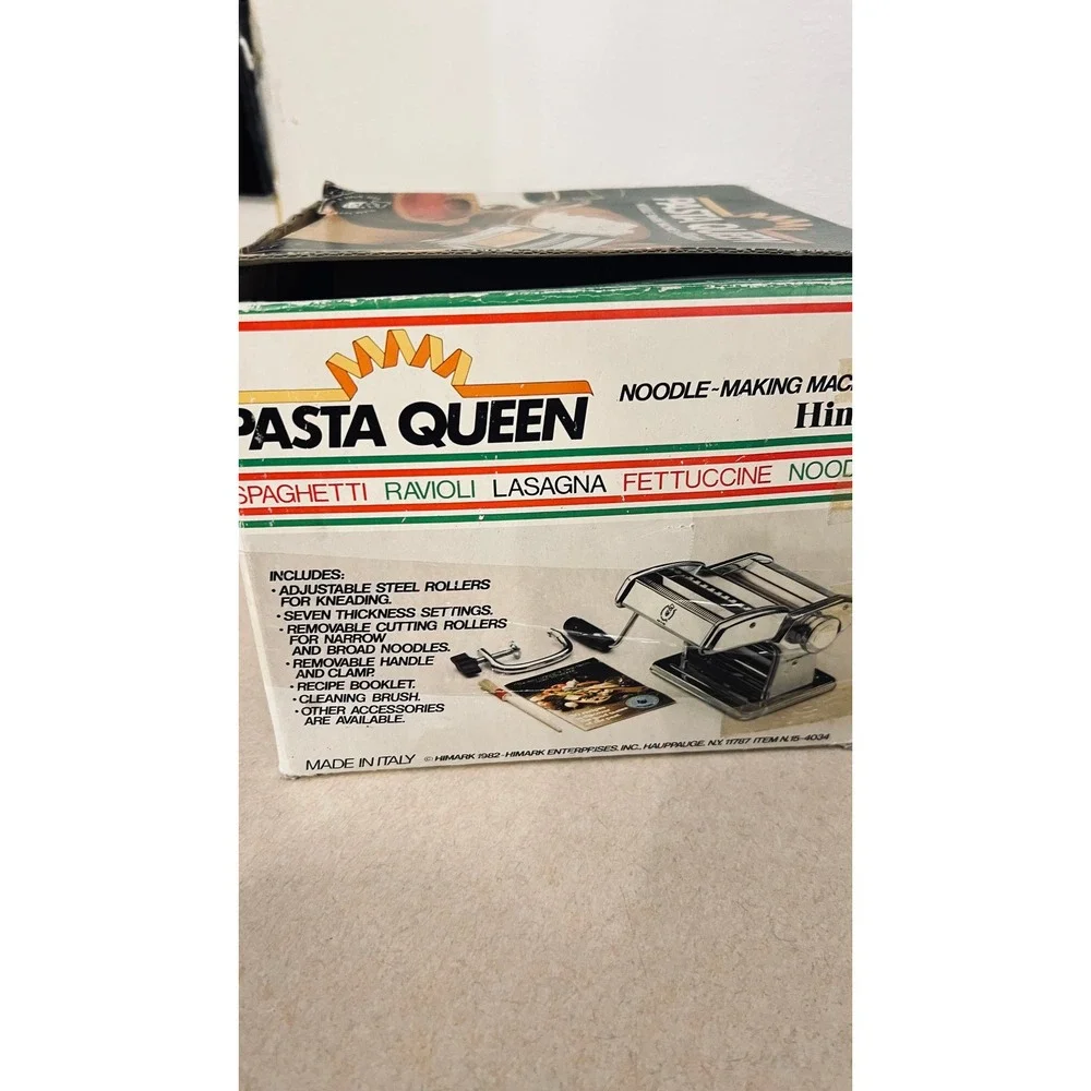 Himark Pasta Queen Noodle Maker Machine Silver Vintage Made in Italy N15-4034